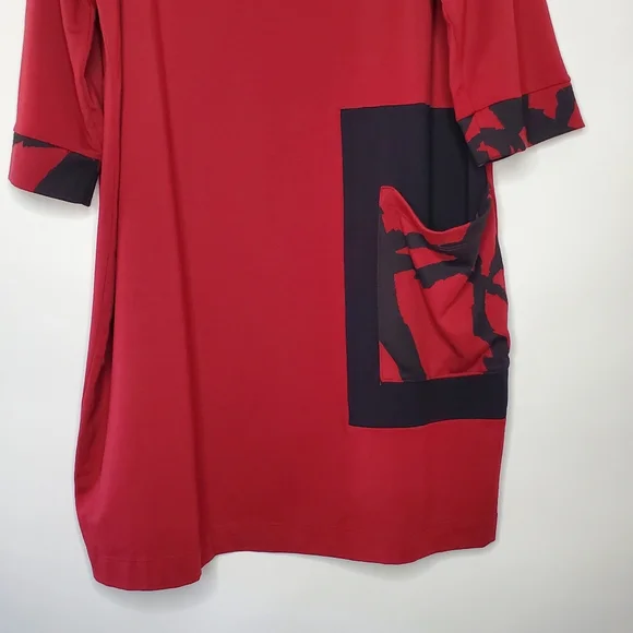 Chalet et Ceci Modal Blend Tarian Dress 2X Side Pocket Lagenlook French Terry - Picture 3 of 11